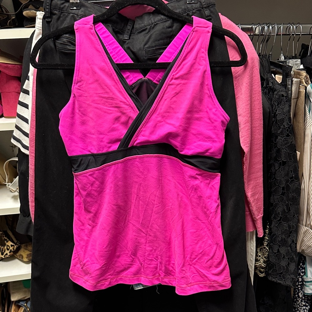 lululemon athletica Pink and Black Sports Bra